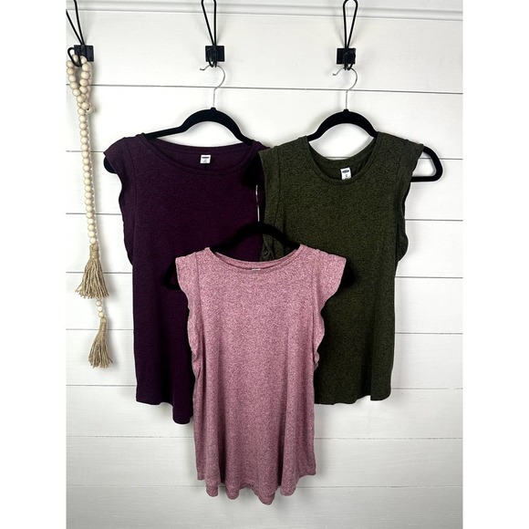 Pre-Loved Old Navy knit flutter sleeve tank BUNDLE sz- xs/s - Picture 1 of 8